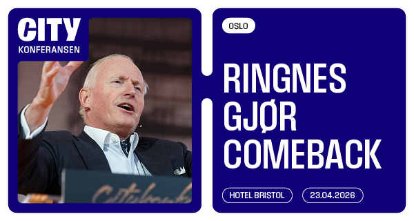 christian ringnes med teksten Ringnes gjør comeback på citykonferansen