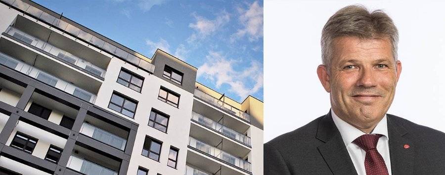 bjørnar skjæran og et bilde av et boligbygg